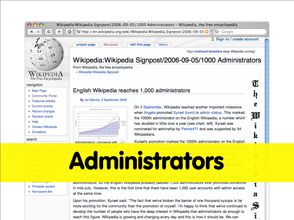 Slide reading: Administrators.
