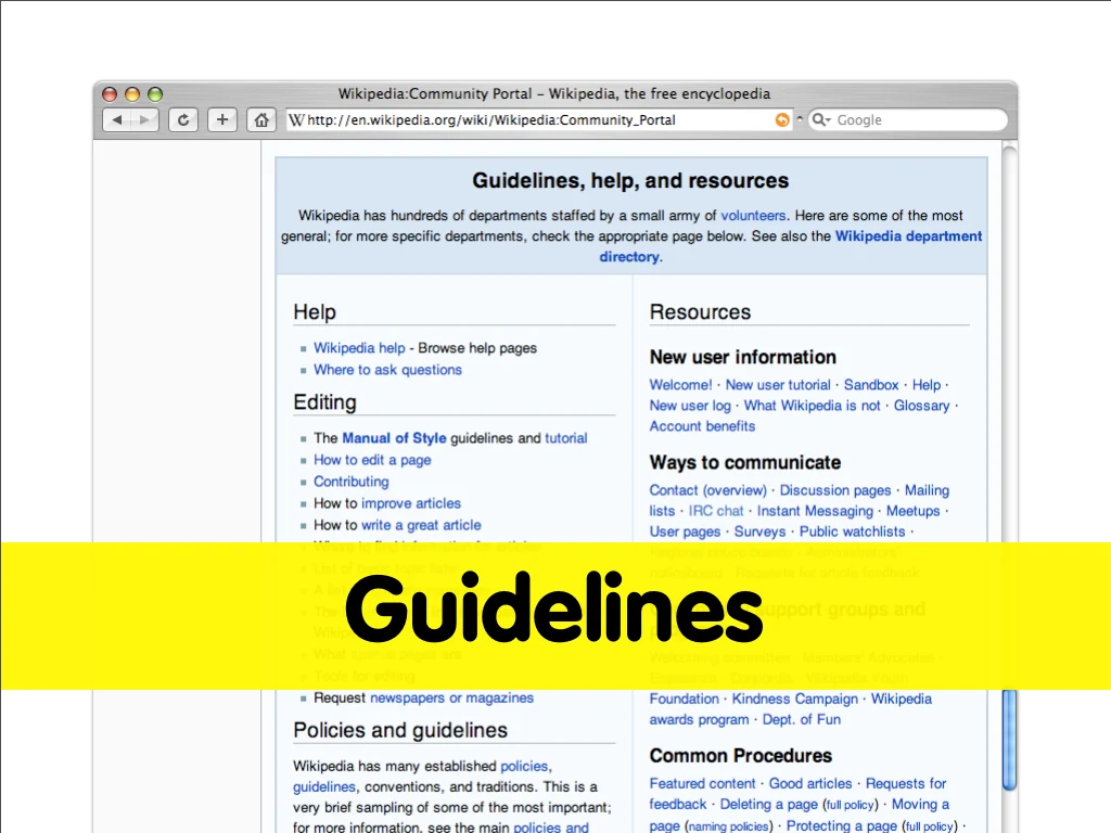 Slide reading: Guidelines.