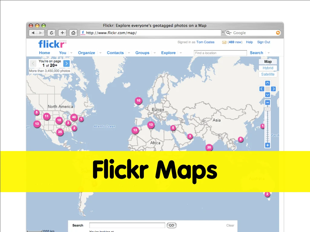 Slide reading: Flickr Maps.