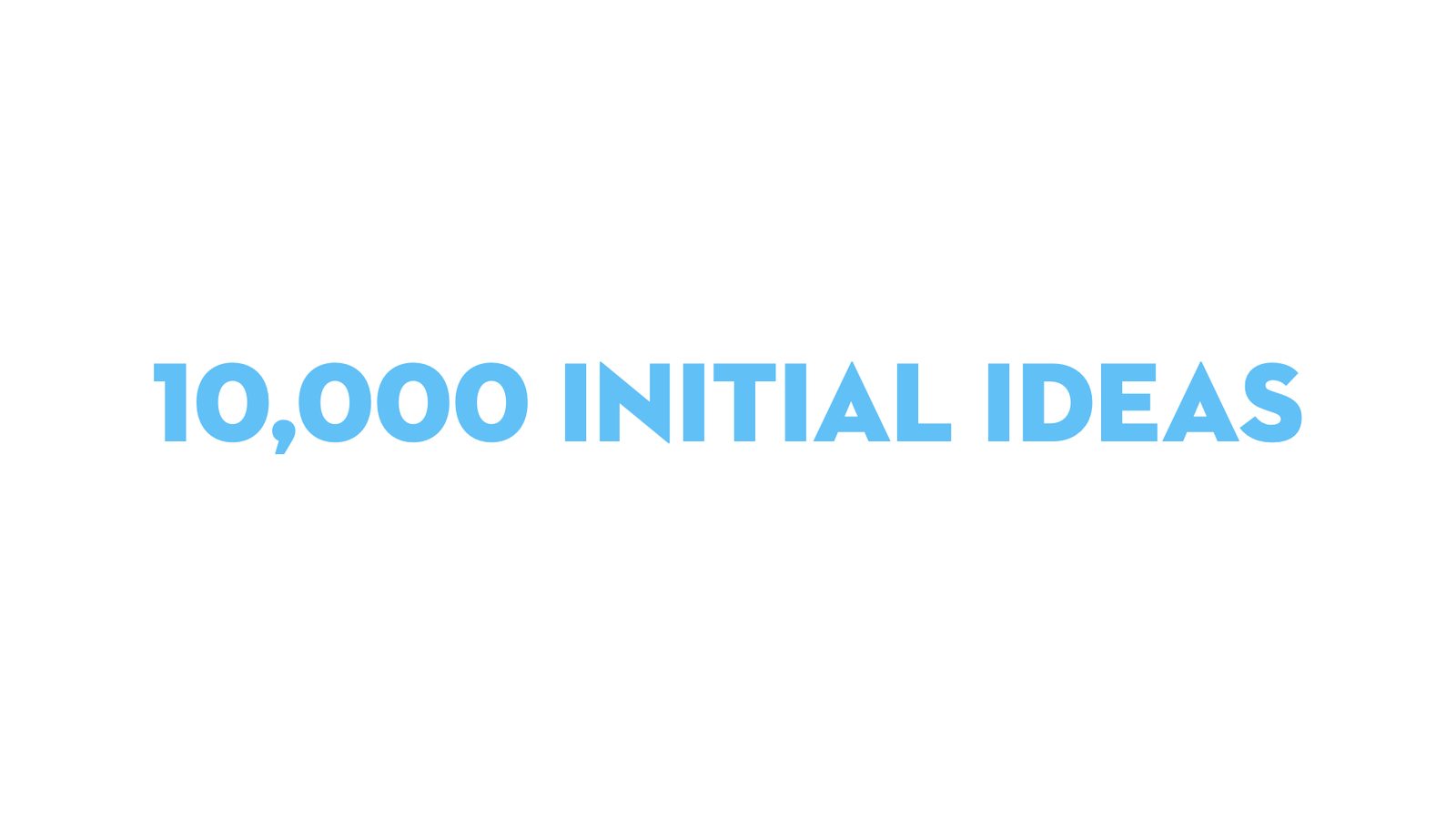 10,000 initial ideas