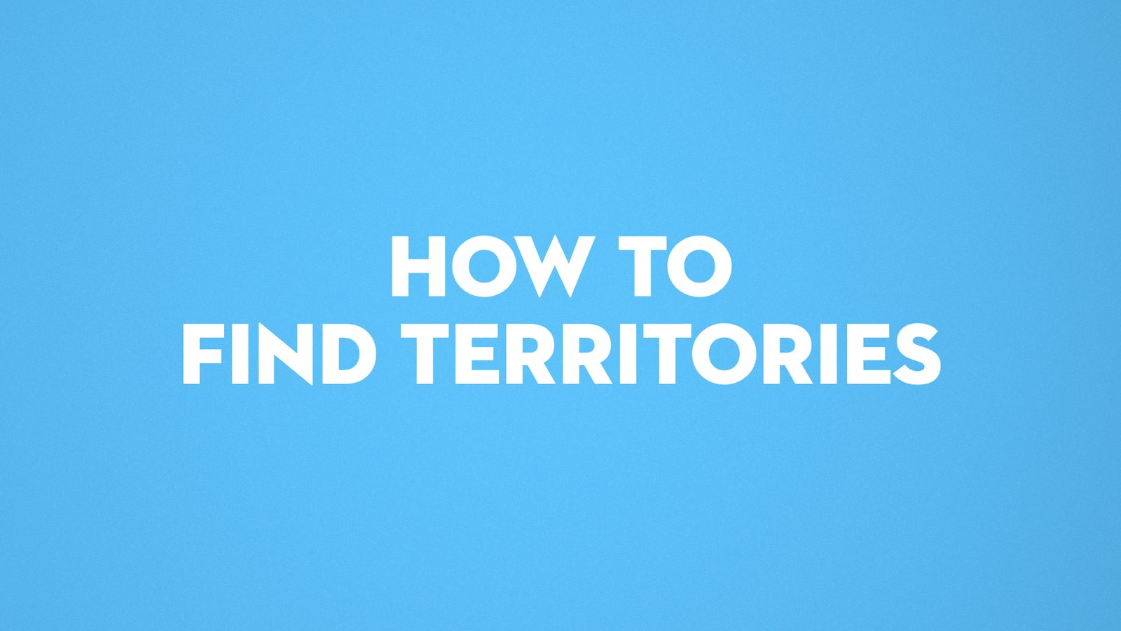 How to find territories