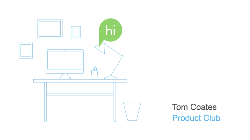 Product Club title slide for Conversational Connected Objects