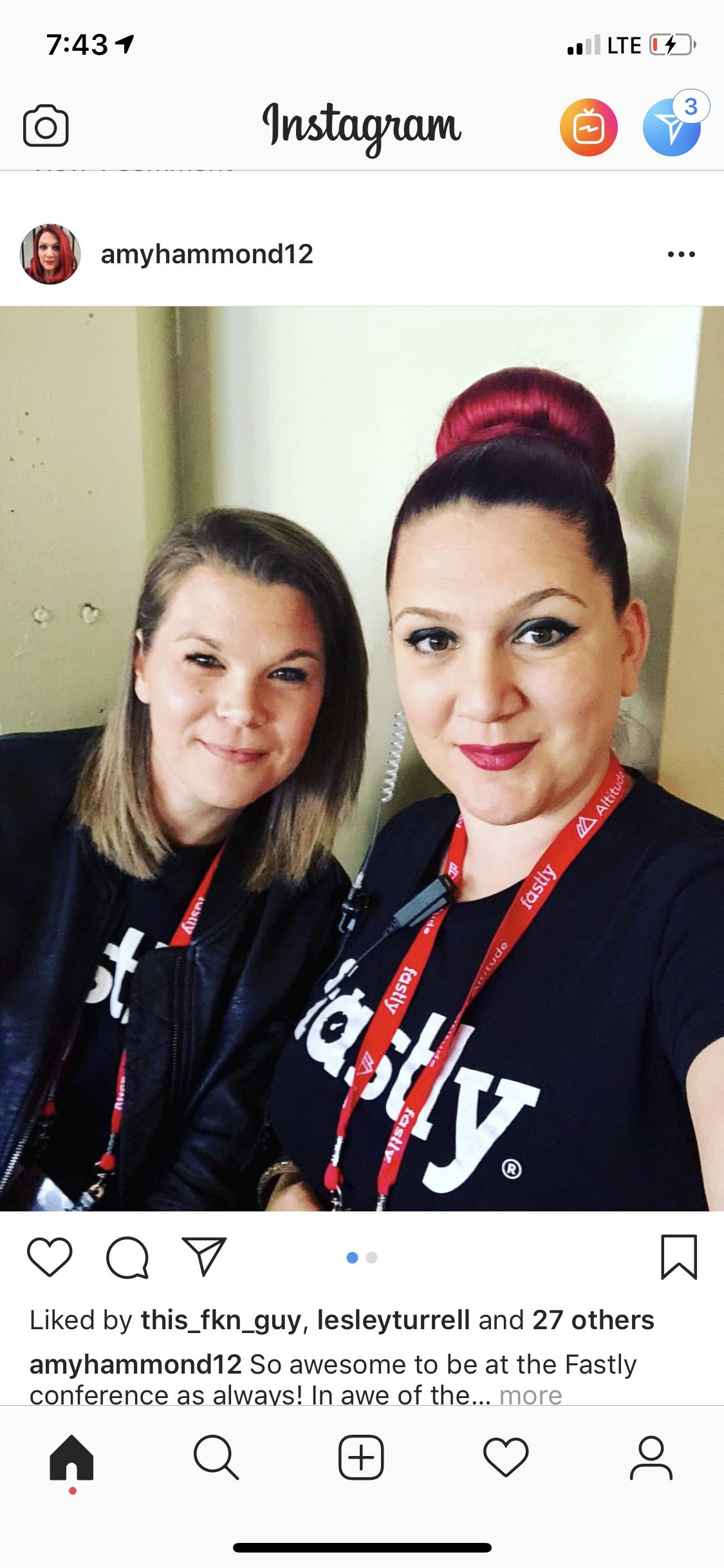 Two people attending the Fastly conference